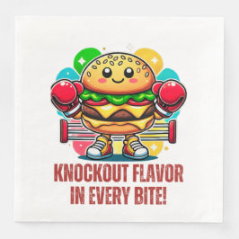 Smash Burger Kostuum met grappige bokshandschoenen Servet