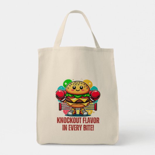Smash Burger Kostuum met grappige bokshandschoenen Tote Bag (Achterkant)