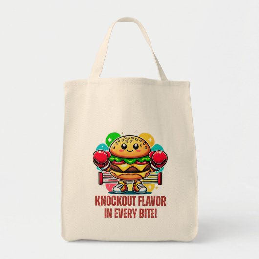 Smash Burger Kostuum met grappige bokshandschoenen Tote Bag (Voorkant)