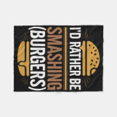 Smash Burger Lover Gegrilde Cheeseburger Flat Top  Fleece Deken (Voorkant (Horizontaal))