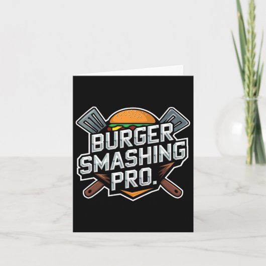 Smash Burger Lover Gegrilde Cheeseburger Flat Top Kaart (Voorkant)