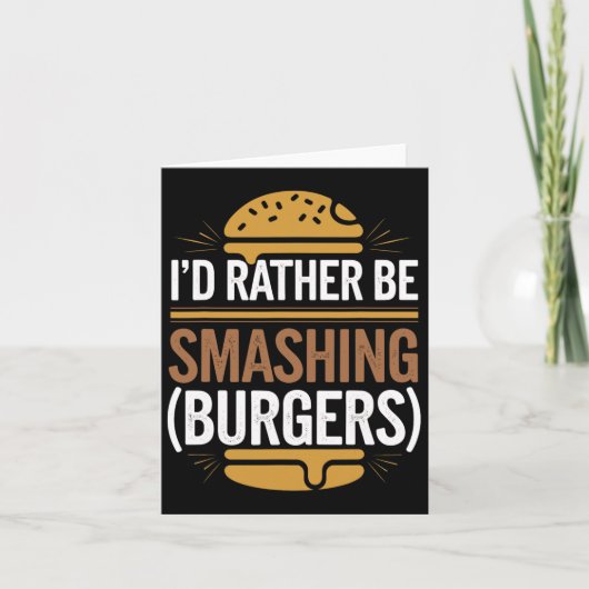 Smash Burger Lover Gegrilde Cheeseburger Flat Top Kaart (Voorkant)