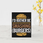 Smash Burger Lover Gegrilde Cheeseburger Flat Top Kaart (Gele Bloem)