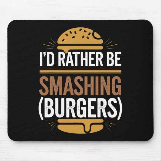 Smash Burger Lover Gegrilde Cheeseburger Flat Top Muismat (Voorkant)