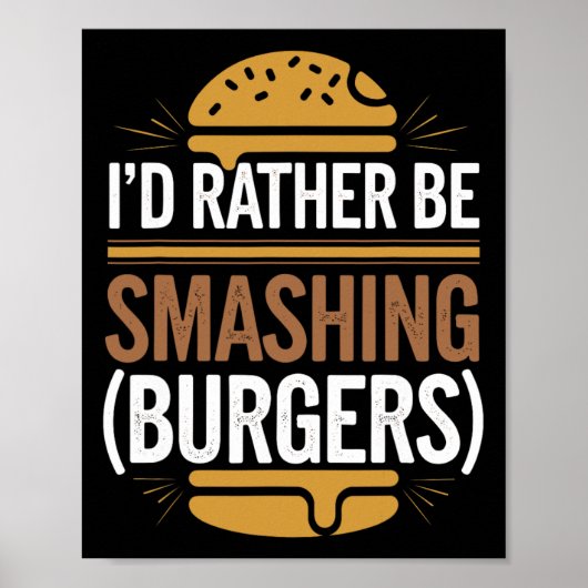 Smash Burger Lover Gegrilde Cheeseburger Flat Top Poster (Voorkant)