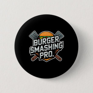 Smash Burger Lover Gegrilde Cheeseburger Flat Top Ronde Button 5,7 Cm