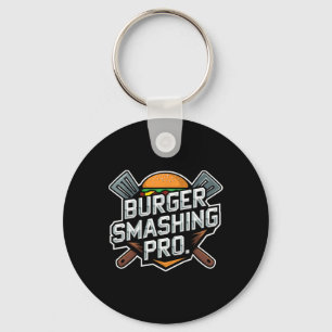 Smash Burger Lover Gegrilde Cheeseburger Flat Top Sleutelhanger