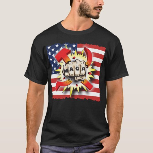 SMASH COMMUNISME maakt Amerika weer geweldig, VS v T-shirt (Voorkant)