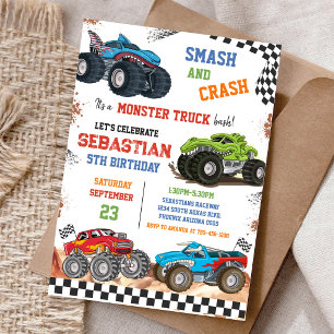 Smash & Crash Het Monster Truck Feest voor Jongens Kaart