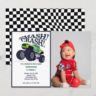 Smash Crash - Moderne Groene Monster Truck Foto Kaart