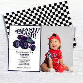 Smash Crash - Moderne Paarse Monster Truck Foto Kaart
