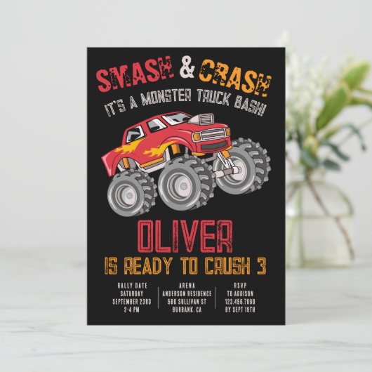 Smash & Crash Monster Truck Basdag Kaart (Staand voorkant)