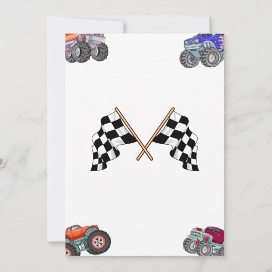 Smash & Crash Monster Truck Bash 3e verjaardag Kaart (Achterkant)