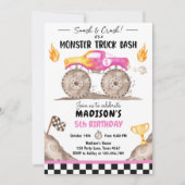 Smash Crash Monster Truck Bash Pink Girl Verjaarda Kaart (Voorkant)