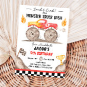 Smash Crash Monster Truck Bash Red Boy Verjaardag Kaart