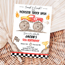 Smash Crash Monster Truck Bash Red Boy Verjaardag