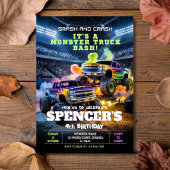 Smash & Crash Monster Truck Verjaardag Uitnodiging
