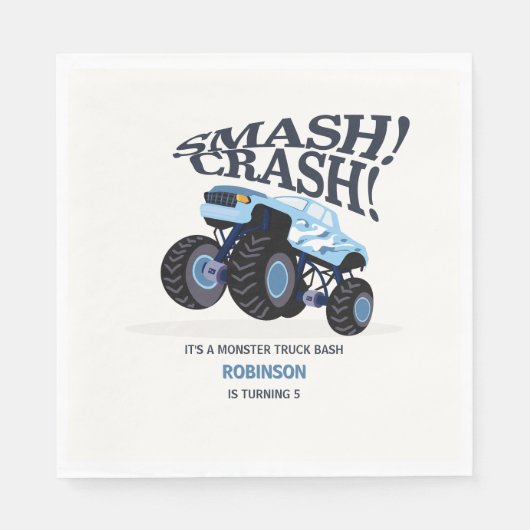 Smash Crash - Verjaardag van de moderne Blue Monst Servet (Voorkant)