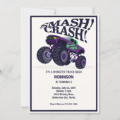 Smash Crash - Verjaardag van de Paarse monstertruc Kaart (Voorkant)