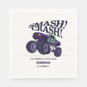 Smash Crash - Verjaardag van de Paarse monstertruc Servet