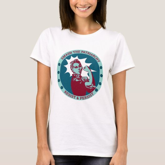 Smash de Patriarchie Rosie de Riveter Retro T-shirt (Voorkant)