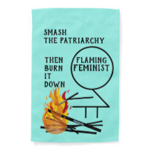 Smash de Patriarchy Flaming Feminist Stick Figuur