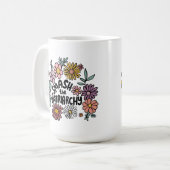 SMASH de PATRIARCHY Floral Schattige Daisy Hand-Dr Koffiemok (Voorkant links)