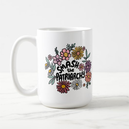 SMASH de PATRIARCHY Floral Schattige Daisy Hand-Dr Koffiemok (Links)