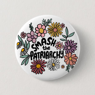 SMASH de PATRIARCHY Floral Schattige Daisy Hand-Dr Ronde Button 5,7 Cm