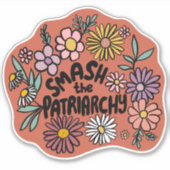 SMASH de PATRIARCHY Floral Schattige Daisy Hand-Dr Sticker (Voorkant)
