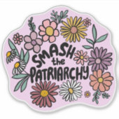SMASH de PATRIARCHY Floral Schattige Daisy Hand-Dr Sticker (Voorkant)