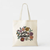 SMASH de PATRIARCHY Floral Schattige Daisy Hand-Dr Tote Bag (Achterkant)