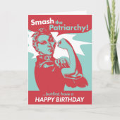 Smash de Patriarchy Funny Feminist Verjaardag Kaar Kaart (Voorkant)