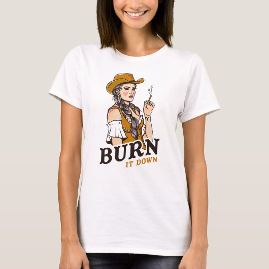 Smash De Patriarchy Grappige Feministische Cowgirl T-shirt (Voorkant)