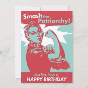 Smash de Patriarchy Rosie Riveter Verjaardag Kaart