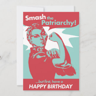 Smash de Patriarchy Rosie Riveter Verjaardag Kaart