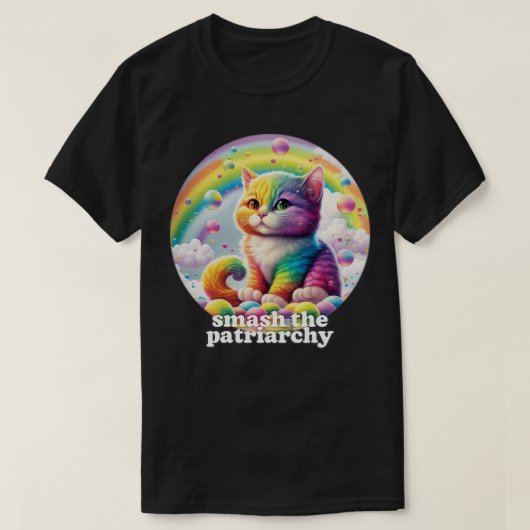 Smash de Patriarchy Schattige kitten ontwerp T-shirt (Design voorkant)