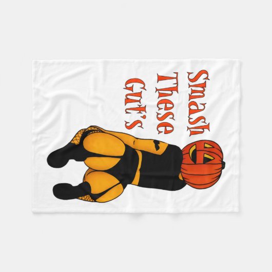 Smash Deze Gut's Grappige Pompoen Halloween Joke Fleece Deken (Voorkant (Horizontaal))