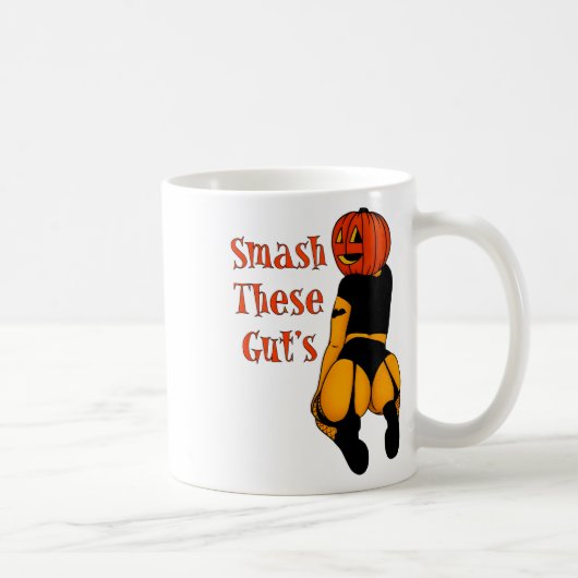 Smash Deze Gut's Grappige Pompoen Halloween Joke Koffiemok (Rechts)