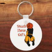 Smash Deze Gut's Grappige Pompoen Halloween Joke Sleutelhanger (Voorkant)