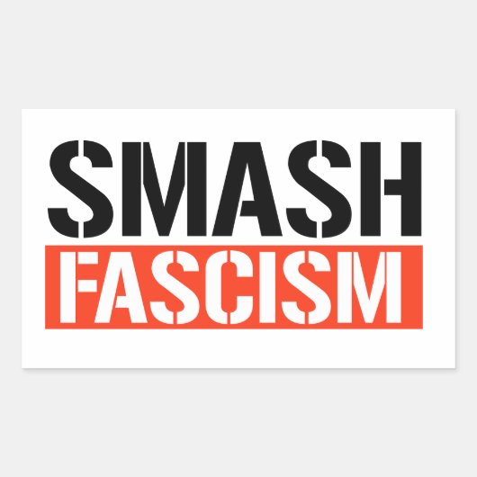 Smash Fascisme Rechthoekige Sticker (Voorkant)