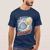 Smash het! Comic Style Badminton T-shirt (Voorkant)