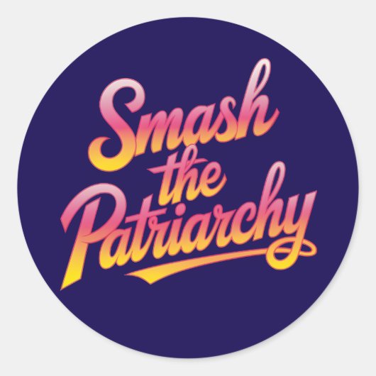 Smash het patriarchaat feministische citaat ronde sticker (Voorkant)