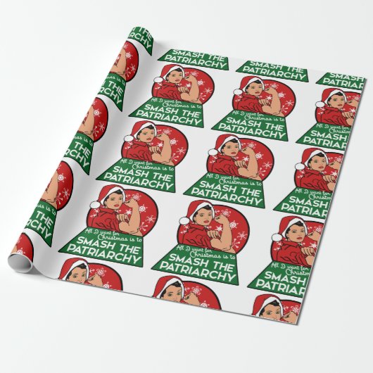 Smash het patriarchaat voor Kerstmis Cadeaupapier (Uitgerold)
