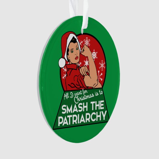 Smash het patriarchaat voor Kerstmis Ornament (voorkant)