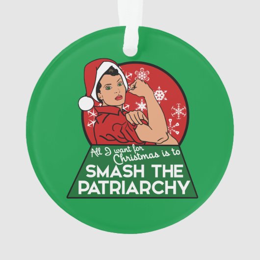 Smash het patriarchaat voor Kerstmis Ornament (achterkant)