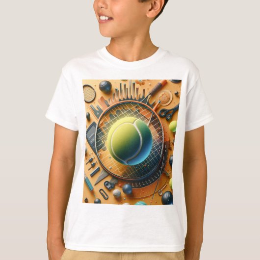 Smash Hit: Tennisbal en racketkunst T-shirt (Voorkant)