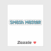 Smash Master Blue Retro Pickleball Tekst Sticker (Vel)