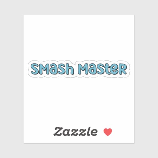 Smash Master Blue Retro Pickleball Tekst Sticker (Vel)