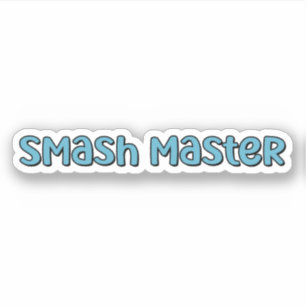Smash Master Blue Retro Pickleball Tekst Sticker